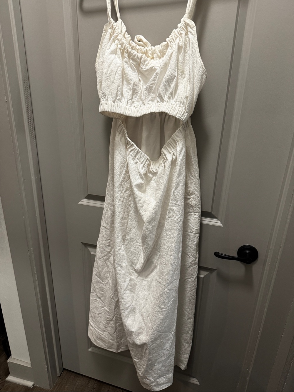 Mara Hoffman Ivory Cutout Spaghetti-Strap Maxi Dress